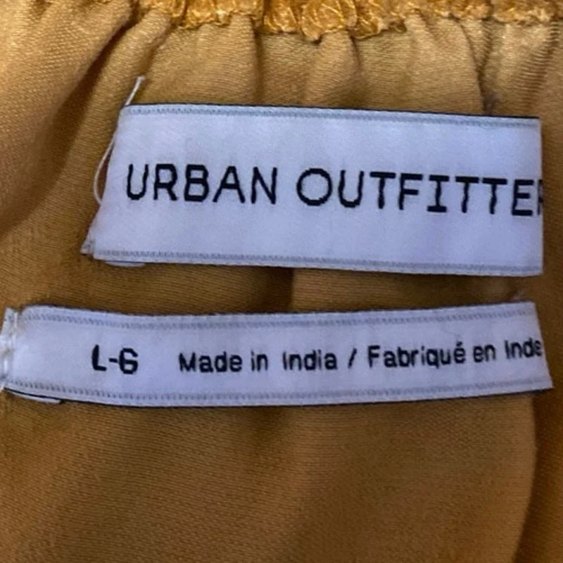 Urban Outfitters Gold Velvet Velour Plunging Sleeveless Peplum Blouse Top Size L - Image 3