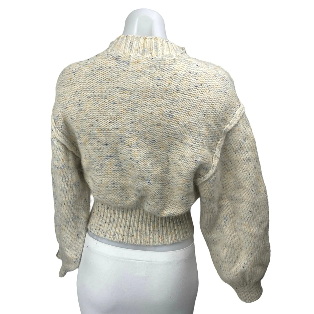 Urban Outfitters Kimchi Blue Elise Beige Balloon Long Sleeve Mock Neck Sweater S - Image 2