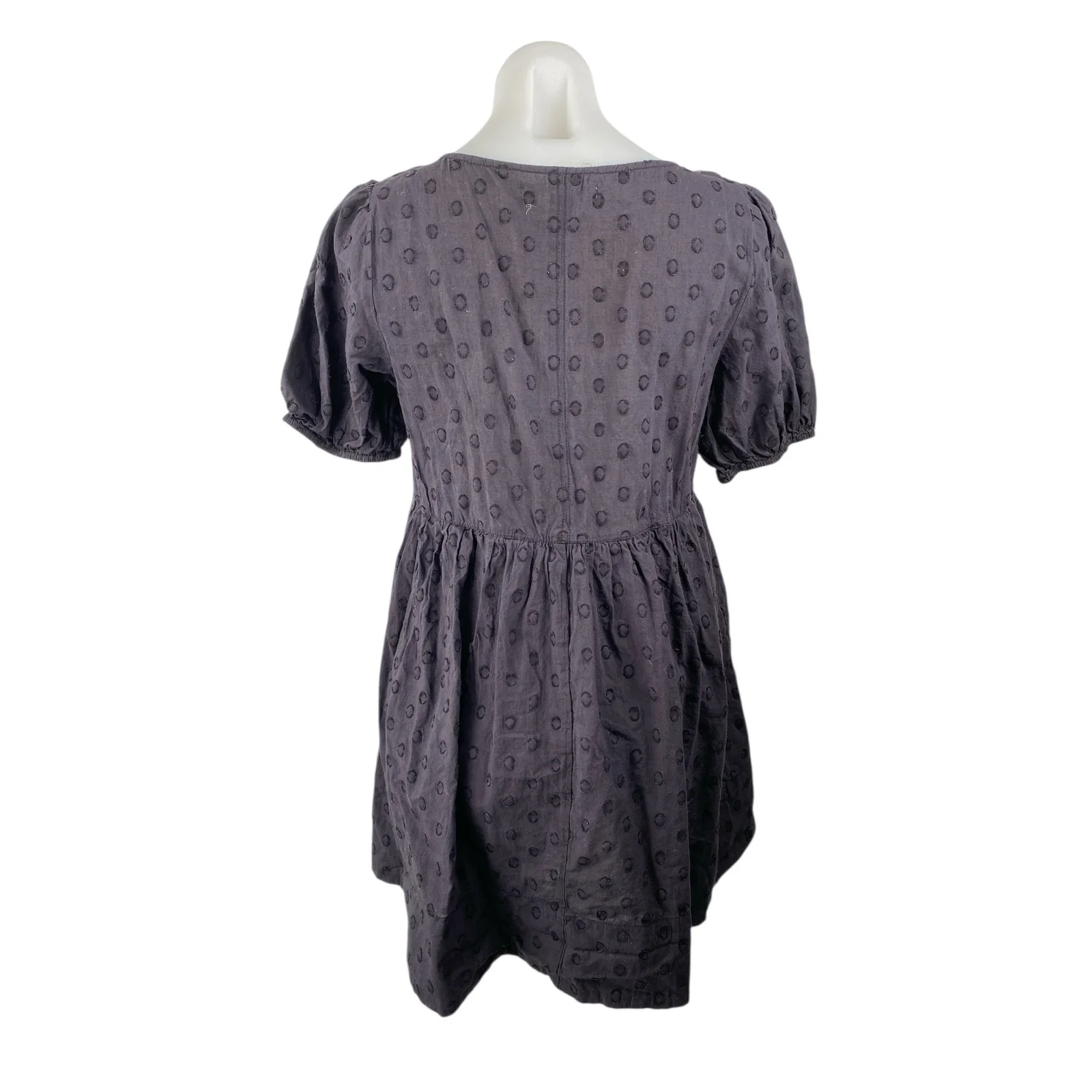 Urban Outfitters Kimchi Blue Gray Embroidered Polka Dots A Line Mini Dress Sz M - Image 2