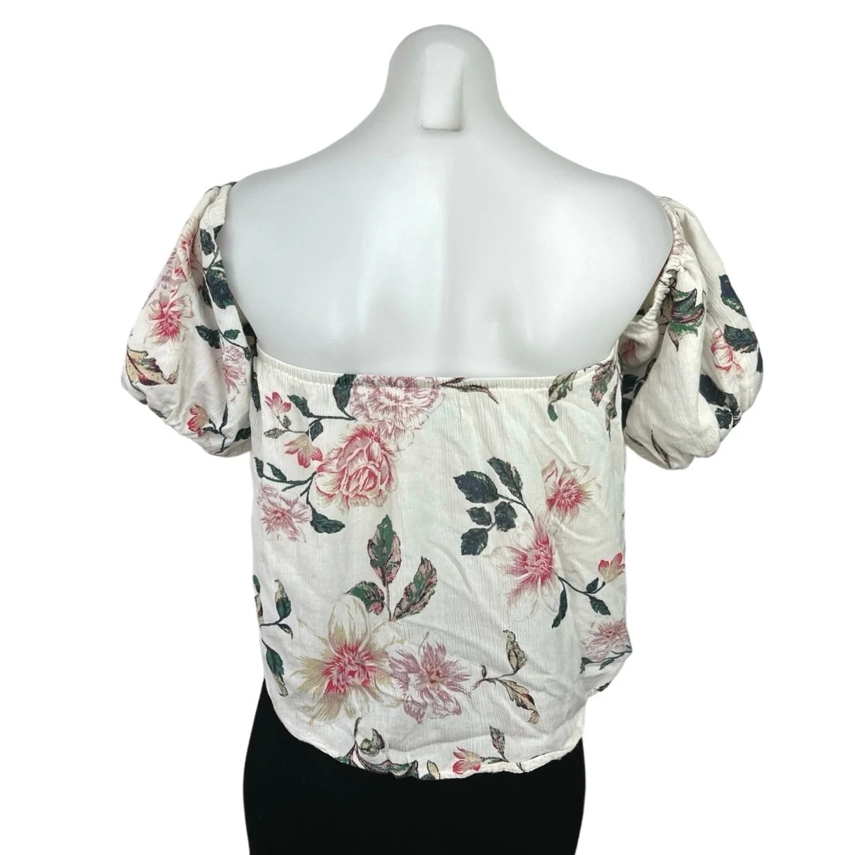 Urban Outfitters Kimchi Blue Pia Cream Floral Print Off The Shoulder Blouse Sz M - Image 2