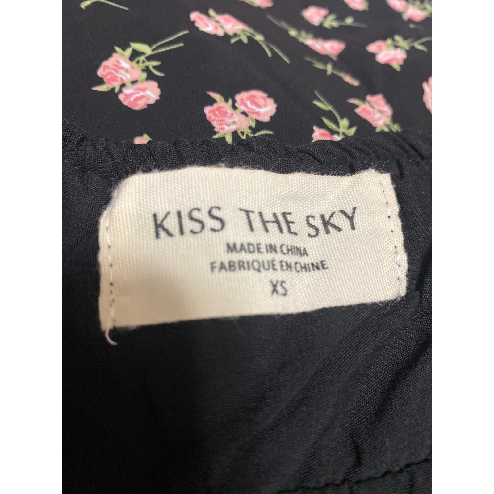 Urban Outfitters Kiss The Sky Black Floral Slit Bustier Cami Midi Slip Dress XS - Image 5
