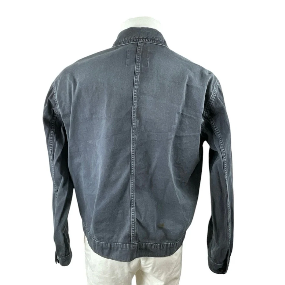 Urban Outfitters Men's Black Washed Zip Up Long Sleeve Denim Jean Jacket Size M - Image 3