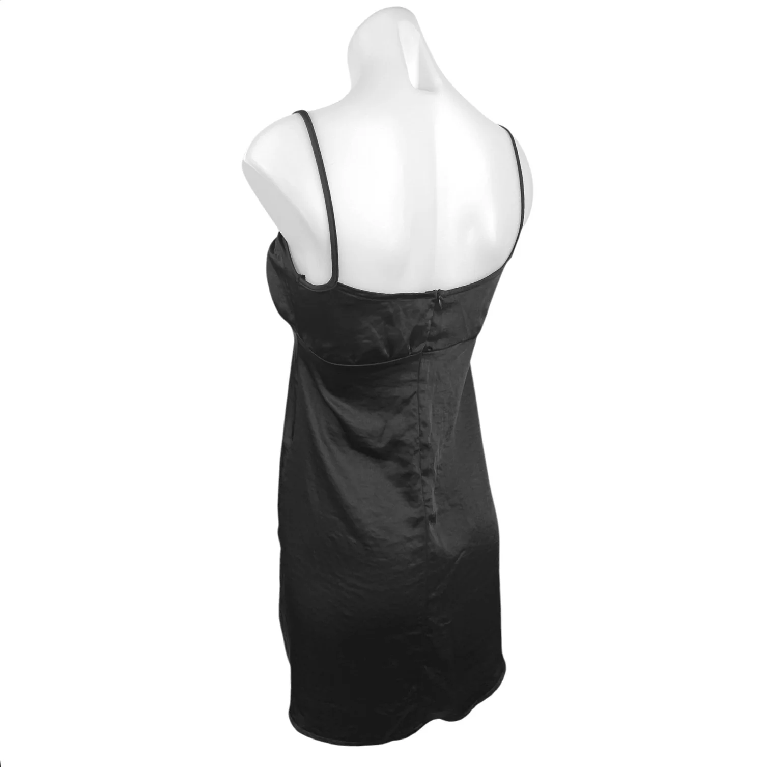 Urban Outfitters Motel Black Silk Satin Babydoll Camisole Tank Mini Dress Sz XS - Image 2