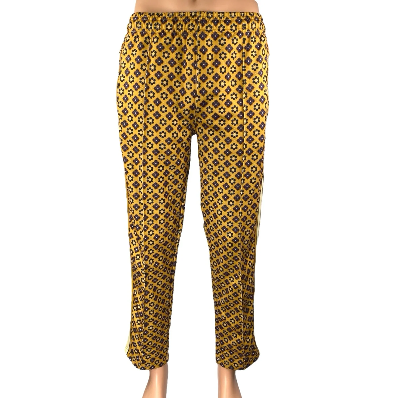 Urban Outfitters Oscar Tricot Mens Yellow Floral Straight Trousers Track Pants S