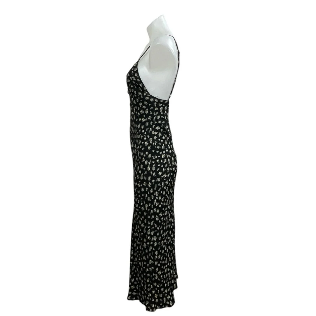 Urban Outfitters Ramona Black Floral Sleeveless Midi Cami Tank A-Line Dress XS - Image 2