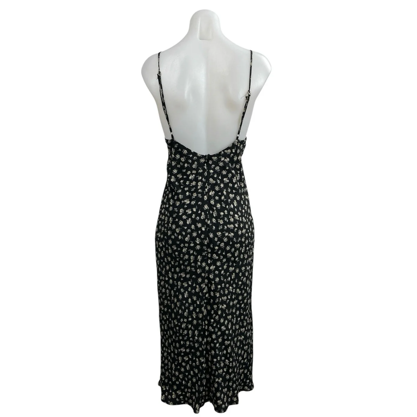 Urban Outfitters Ramona Black Floral Sleeveless Midi Cami Tank A-Line Dress XS - Image 3