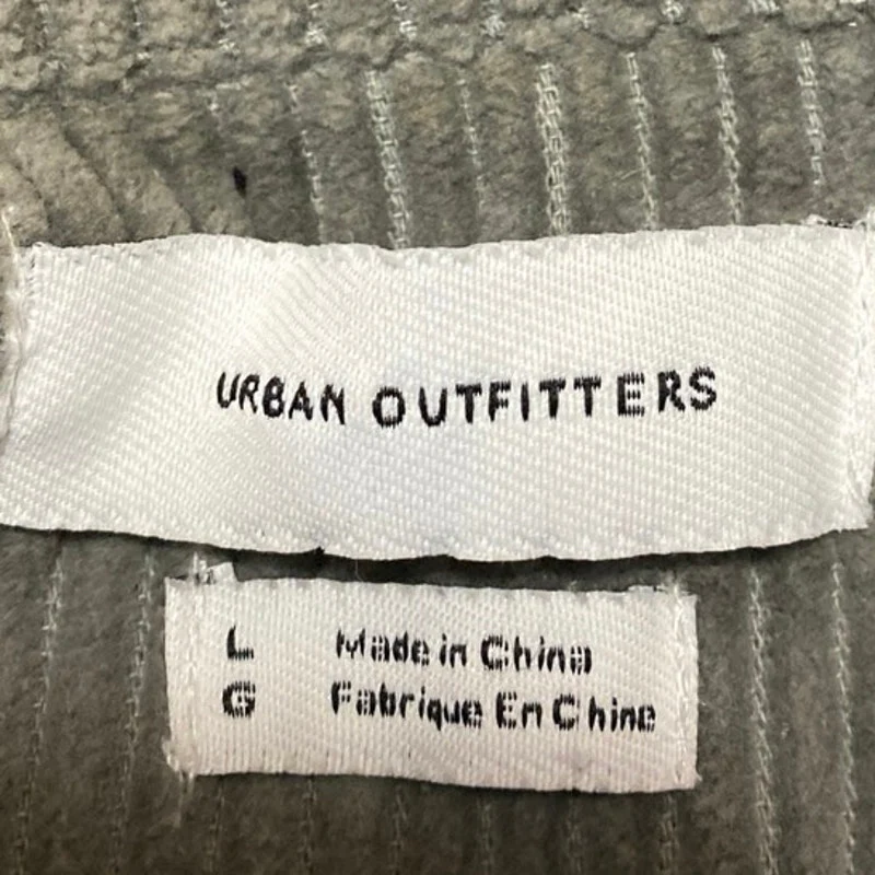 Urban Outfitters Ryder Men's Gray Corduroy Zip Up Long Sleeve Shirt Jacket Top L - Image 3