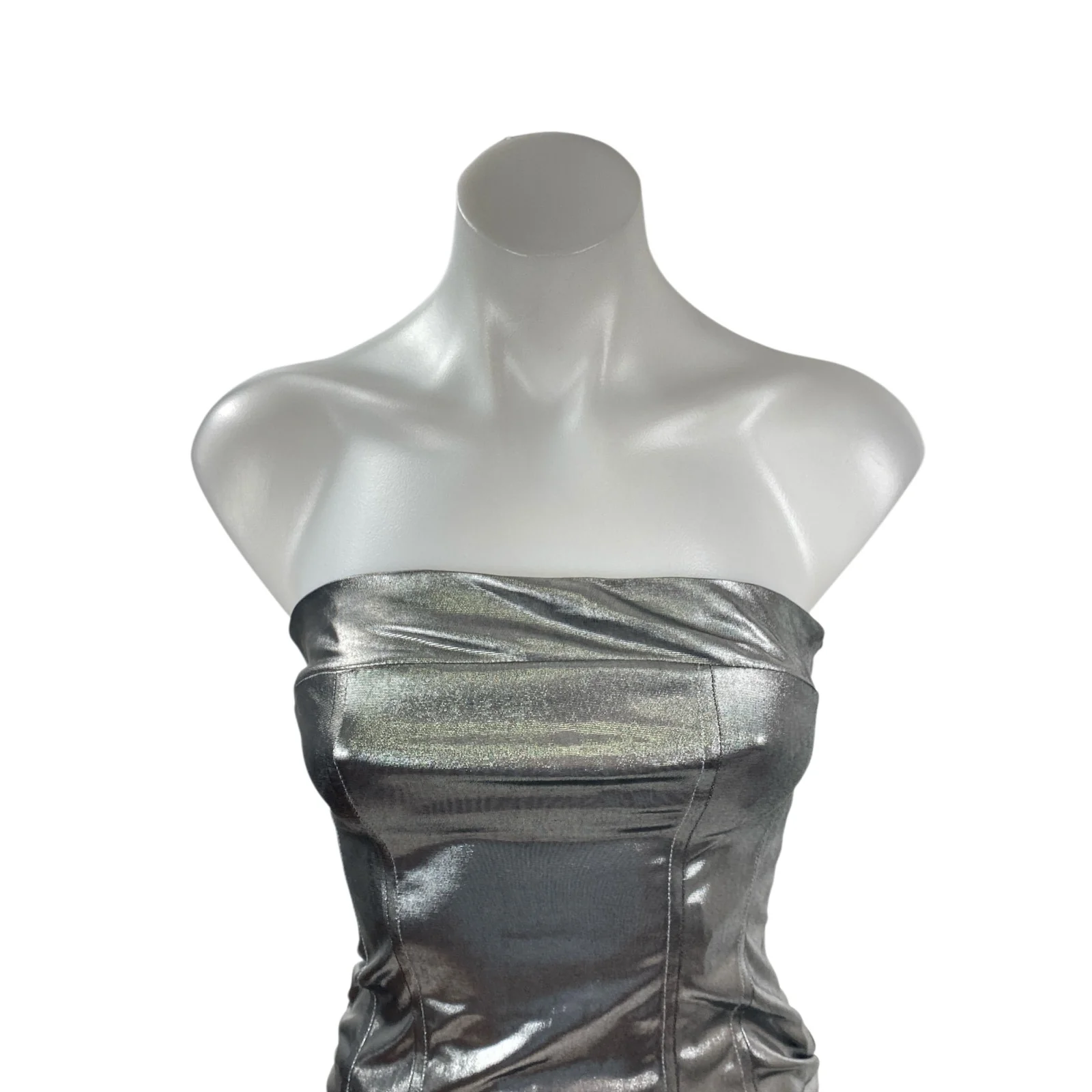 Urban Outfitters Sparkle & Fade Vinyl Bandeau Mini Bodycon Tank Tube Dress Sz XS - Image 2