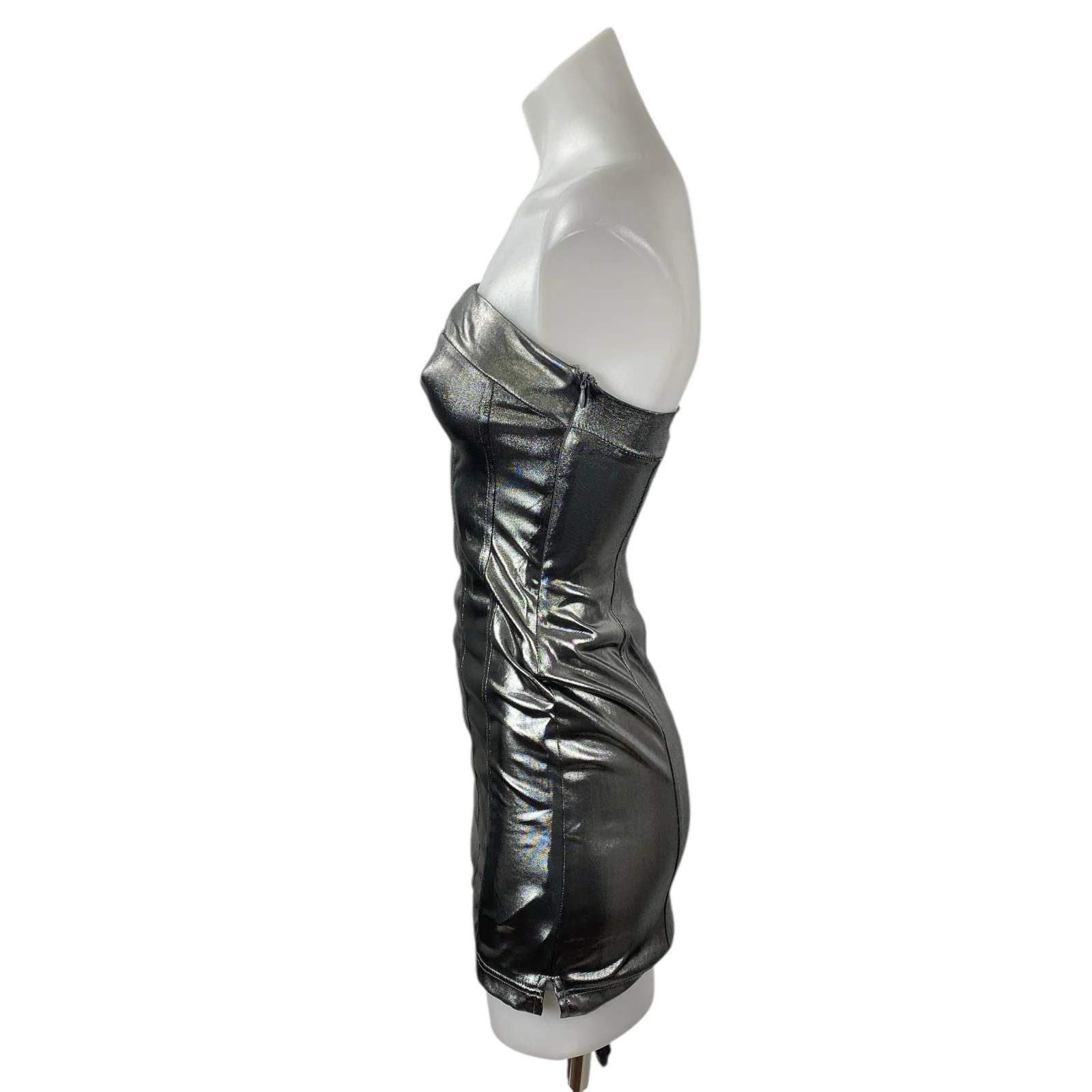 Urban Outfitters Sparkle & Fade Vinyl Bandeau Mini Bodycon Tank Tube Dress Sz XS - Image 3