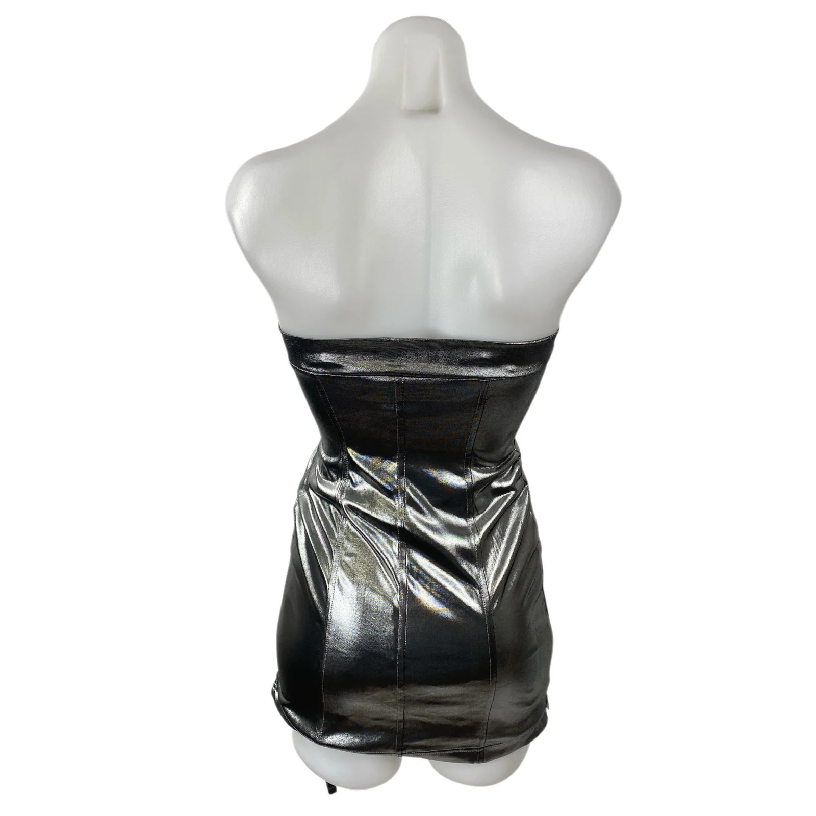 Urban Outfitters Sparkle & Fade Vinyl Bandeau Mini Bodycon Tank Tube Dress Sz XS - Image 4