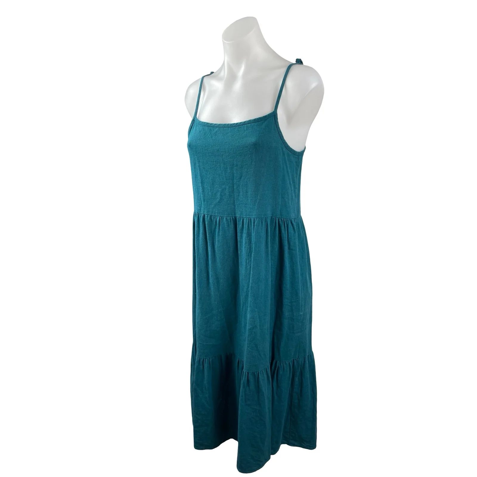 Urban Outfitters Urban Renewal Eco Linen Sleeveless Tiered Midi A-Line Dress S/M - Image 3