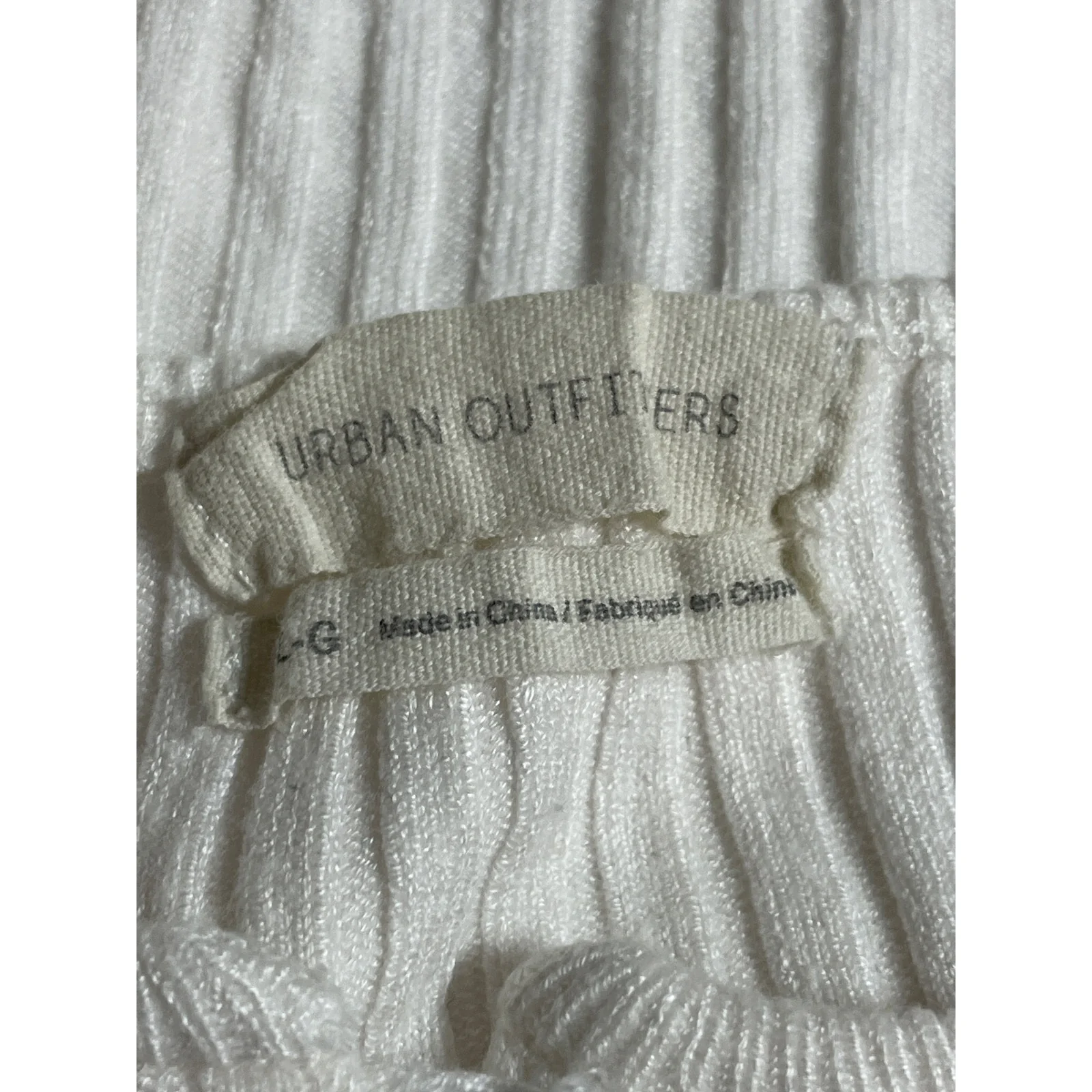 Urban Outfitters White Ribbed Knit Long Sleeve Button Down Sweater Crop Top Sz L - Image 5