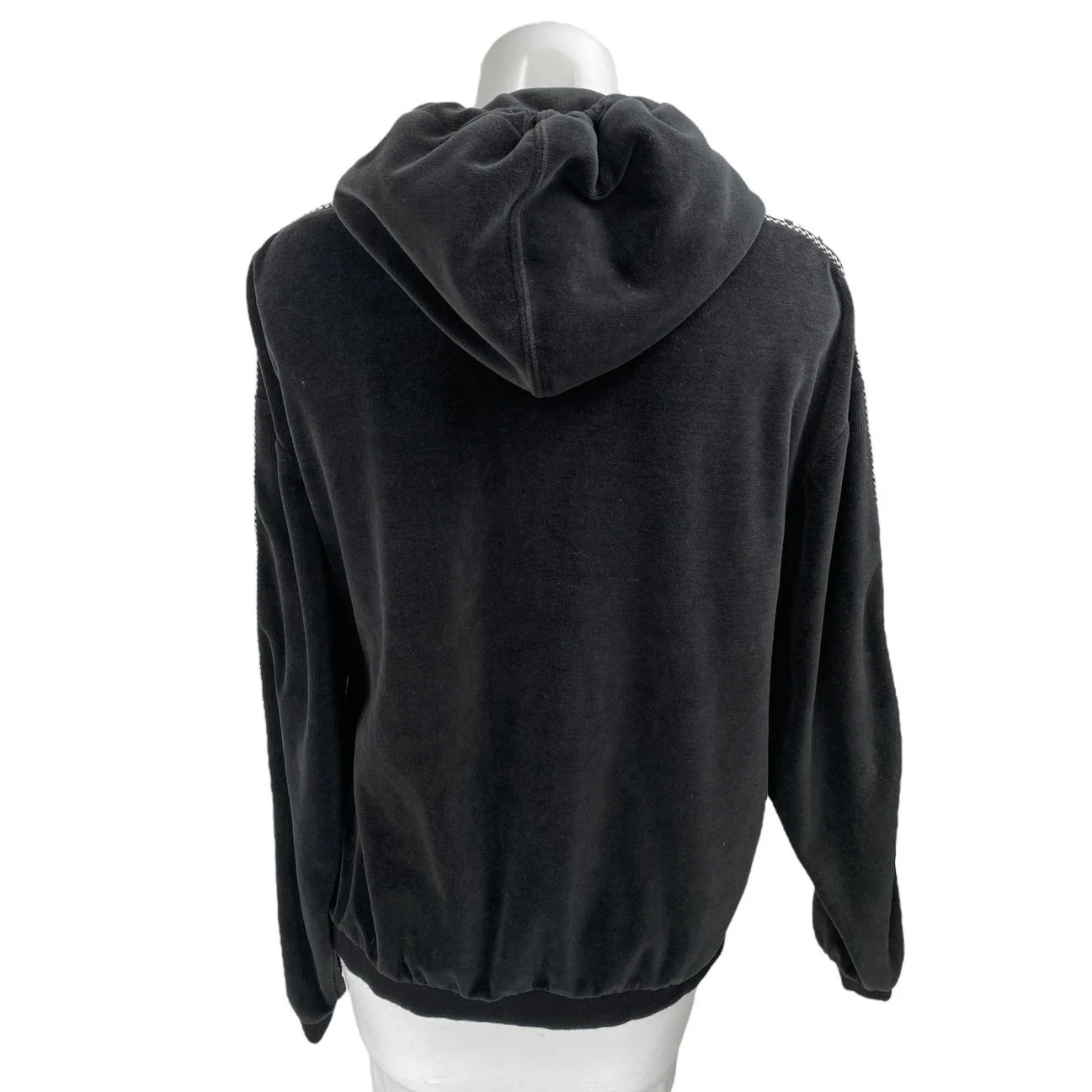 Urban Outfitters Women's Black Velvet Velour Hoodie Hooded Sweatshirt Top Size S - Image 2