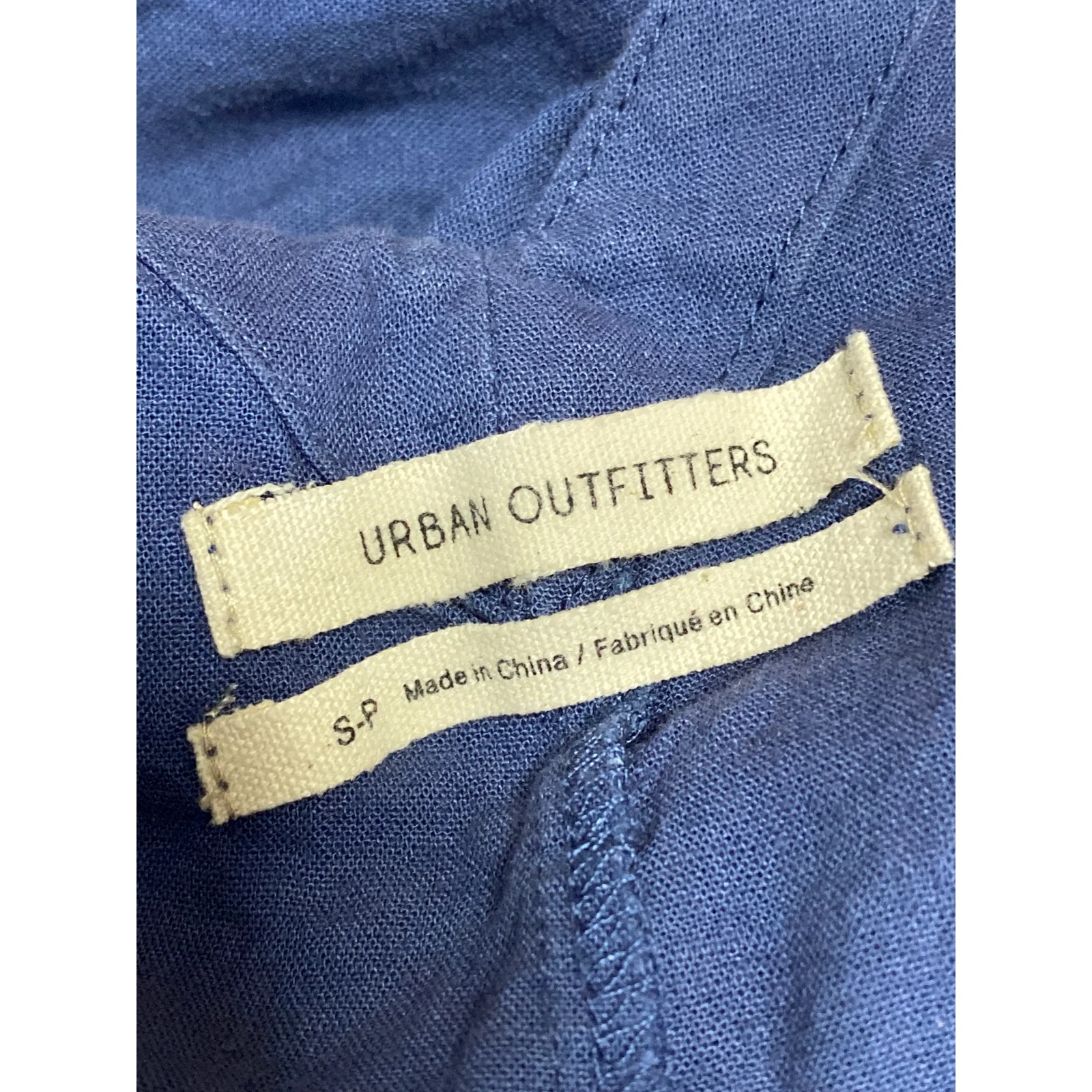 Urban Outfitters Womens Blue Sleeveless V-Neck Wide Leg Romper Jumpsuit Size S - Image 3