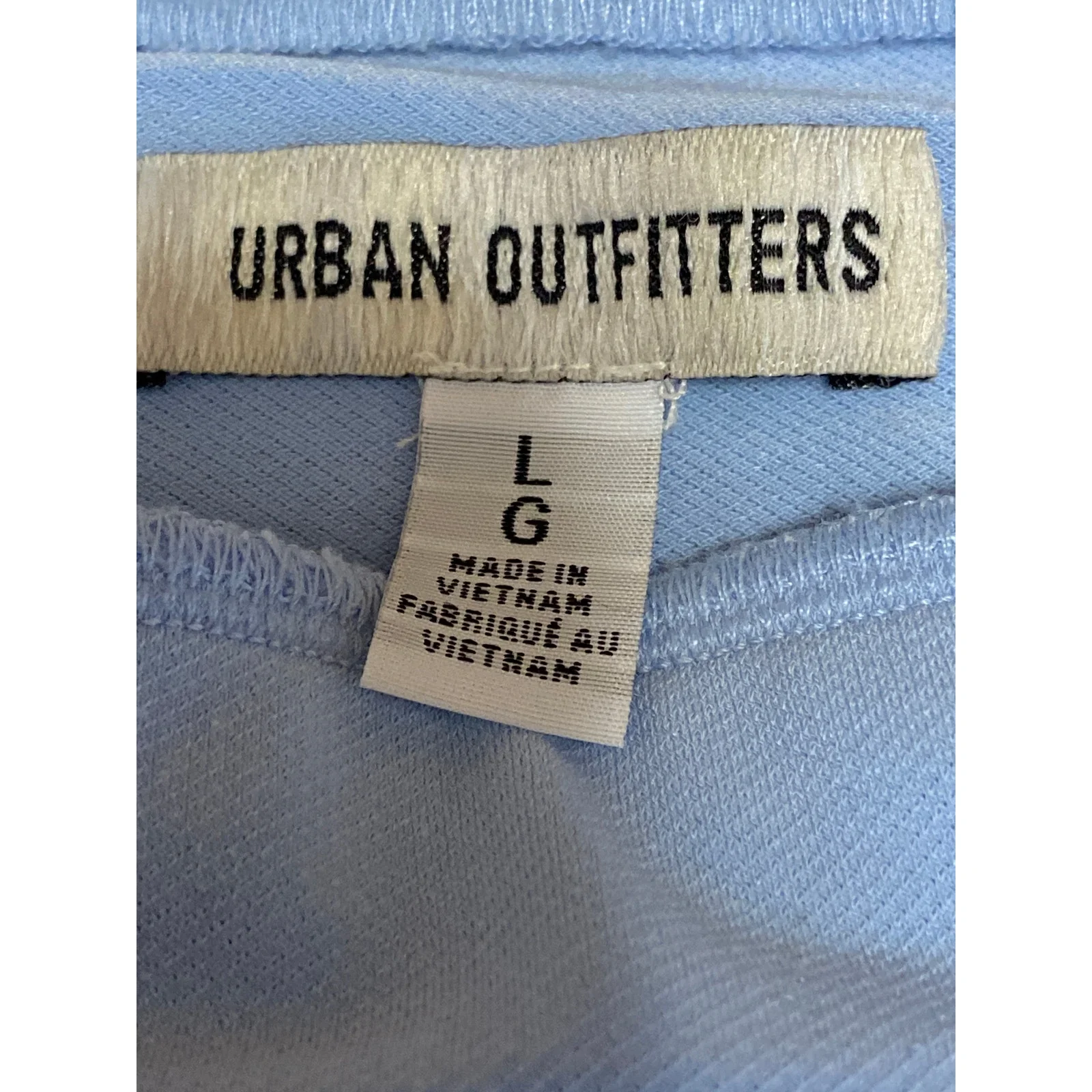 Urban Outfitters Womens Blue Strapless Tube Bandeau Asymmetric Blouse Top Size L - Image 3