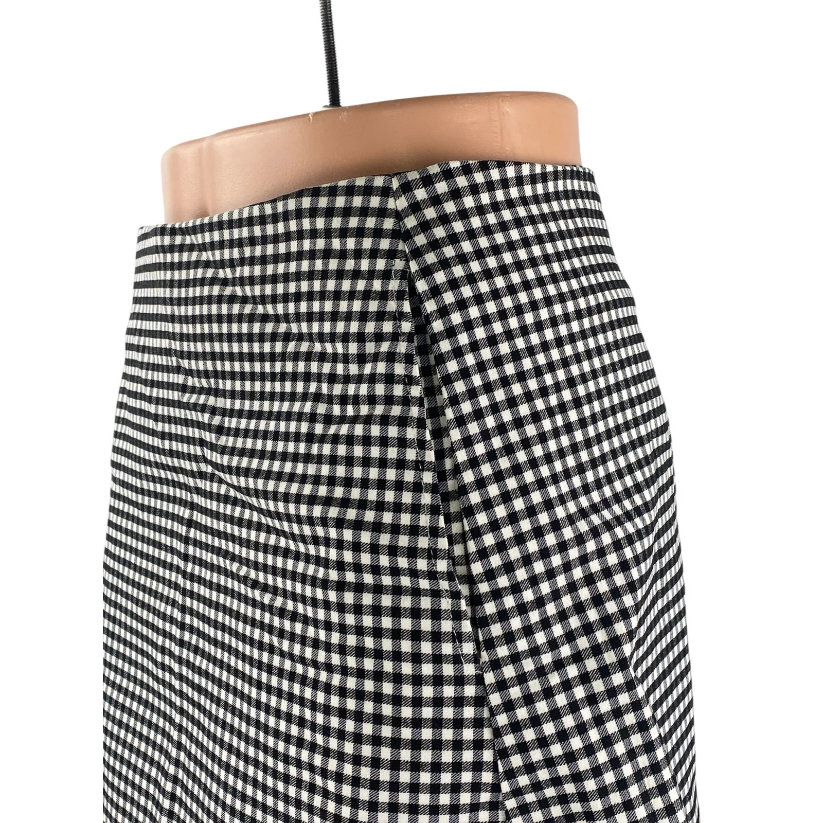 Urban Outfitters Womens Gingham Plaid Check High Rise Mini Flare A-Line Skirt S - Image 2