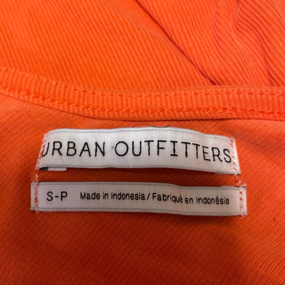Urban Outfitters Women's Orange Rib Knit Sleeveless Cowl Neck Crop Tank Top Sz S - Image 3