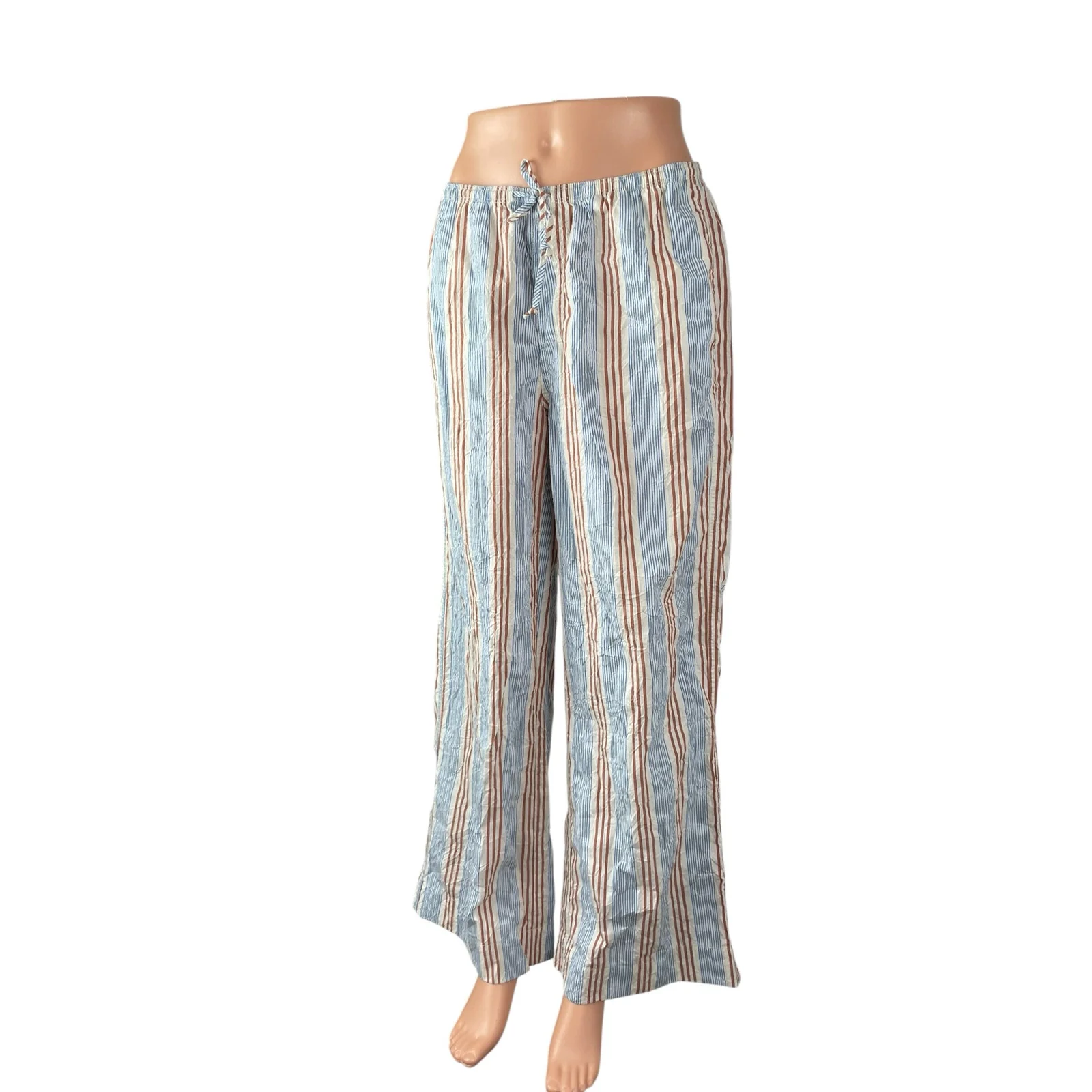 Urban Outfitters Women's Stripes High Rise Palazzo Wide Leg Trousers Pants Sz M - Image 3