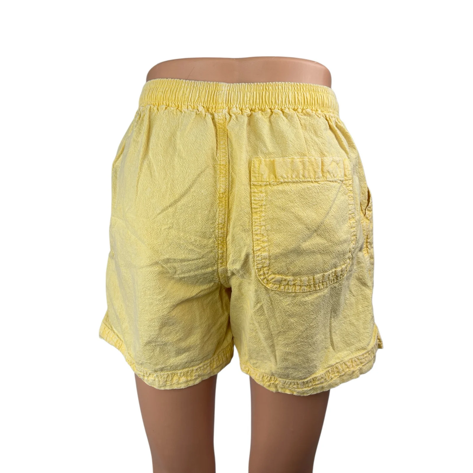 Urban Outfitters Womens Yellow High Rise Elastic Waist Casual Mom Shorts Size XS - Image 2