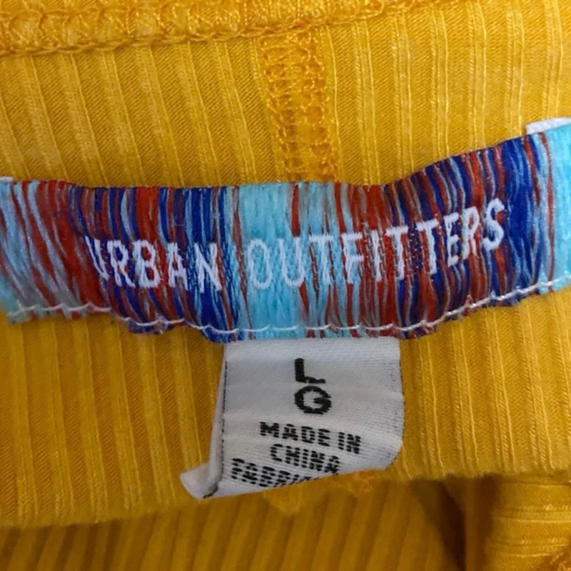 Urban Outfitters Yellow Mustard Sleeveless Ribbed Knit Square Tank Crop Top L - Image 3