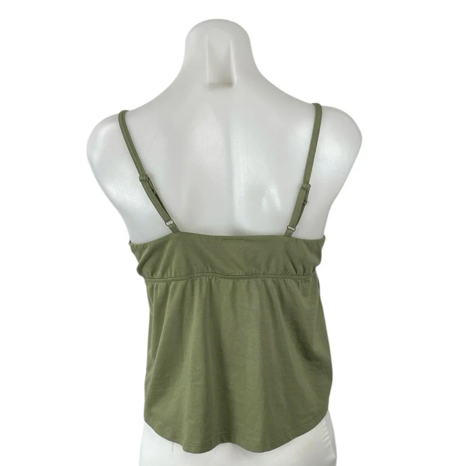 Urban Rebel Green Tie Front V Neck Sleeveless Flared Cami Camisole Tank Top Sz L - Image 3