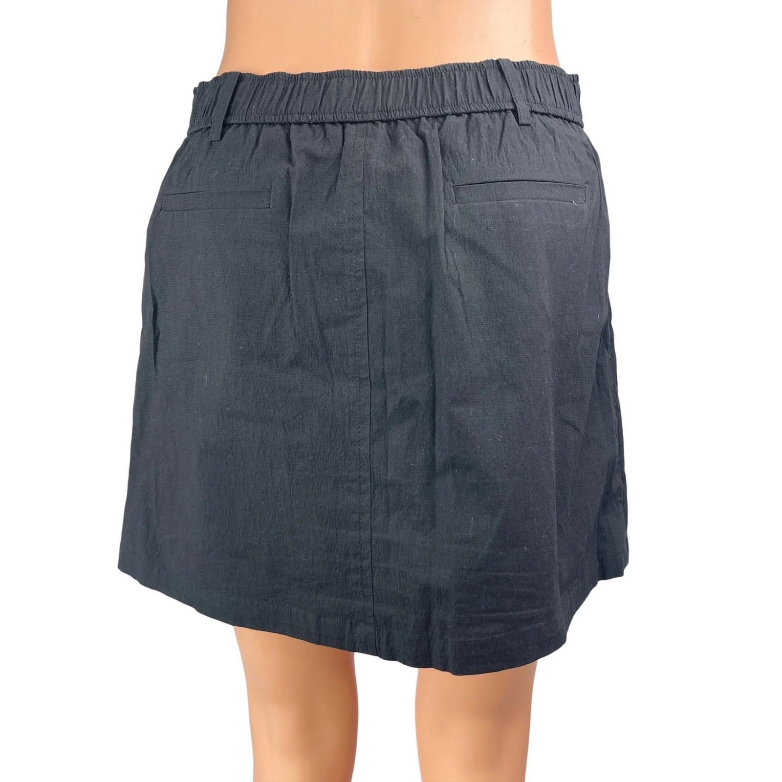 Urban Revivo Women's Black High Waist Pockets Mini Cargo Utility A-line Skirt M - Image 2