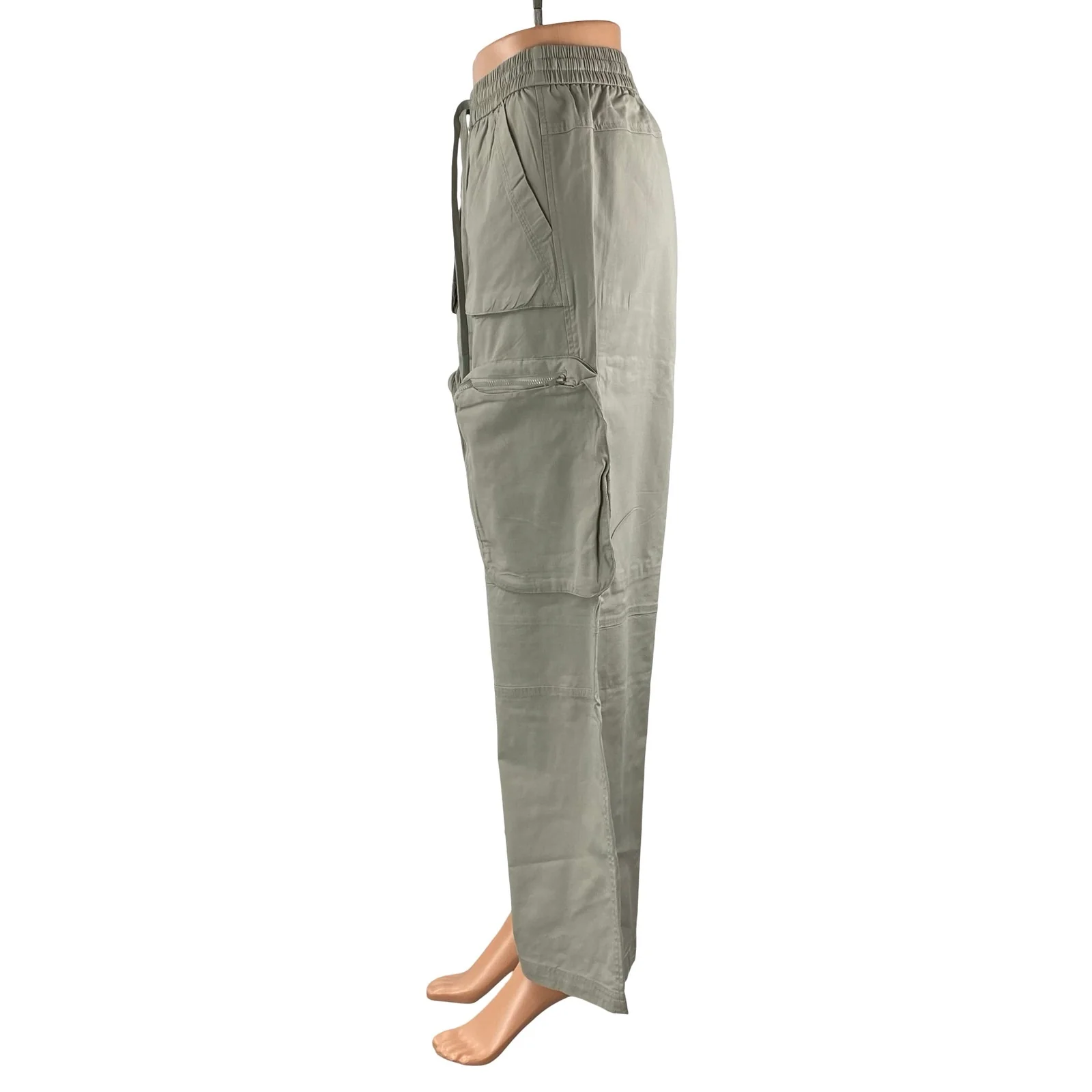 Urban Revivo Women's Gray Baggy Barrel Palazzo Wide Leg Cargo Trousers Pants 4 - Image 2