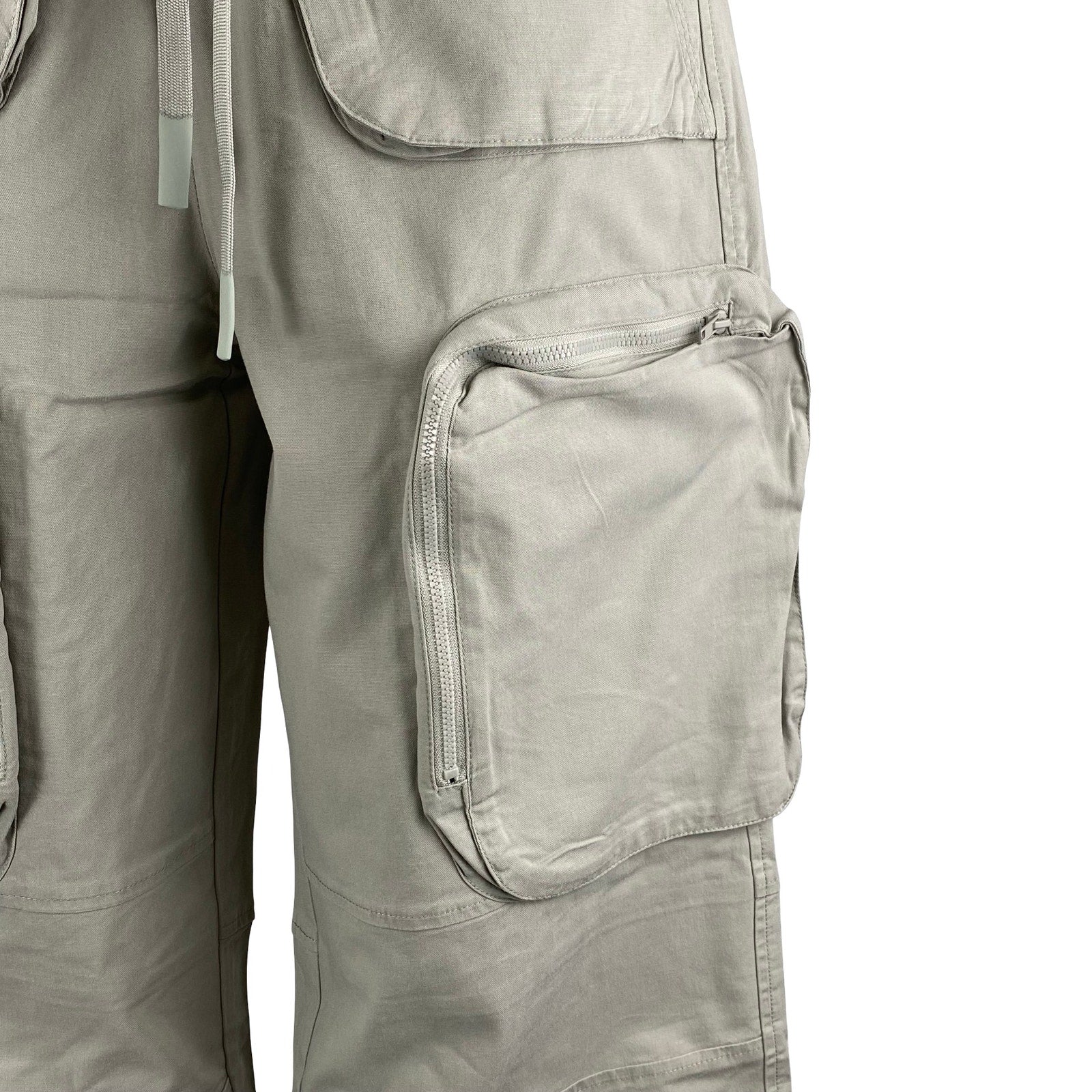 Urban Revivo Women's Gray Baggy Barrel Palazzo Wide Leg Cargo Trousers Pants 4 - Image 3