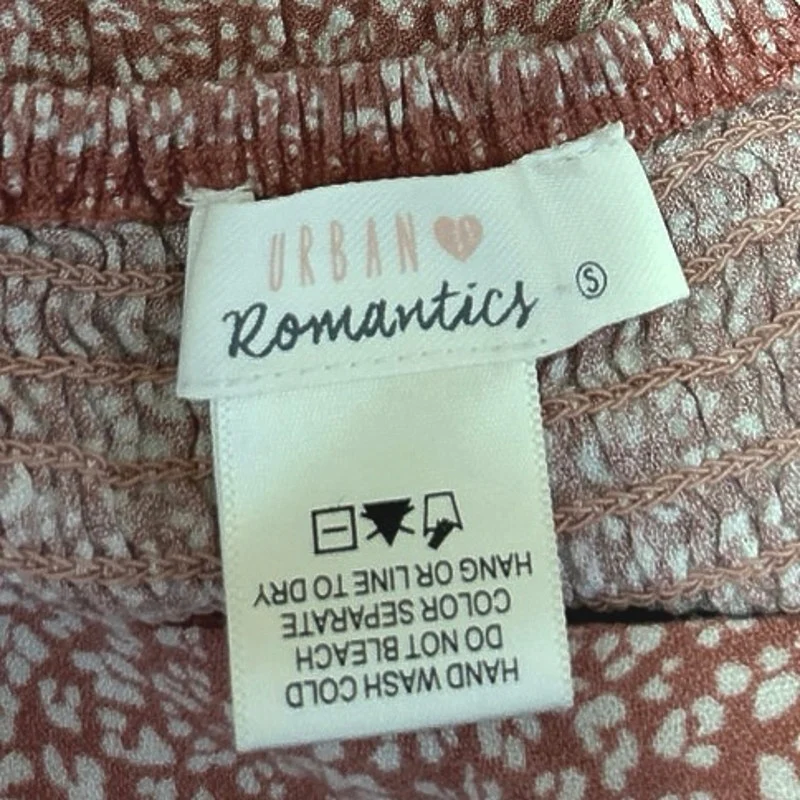 Urban Romantics Pink Floral Flutter Sleeve Cutout Peplum Crop Blouse Top Size S - Image 3