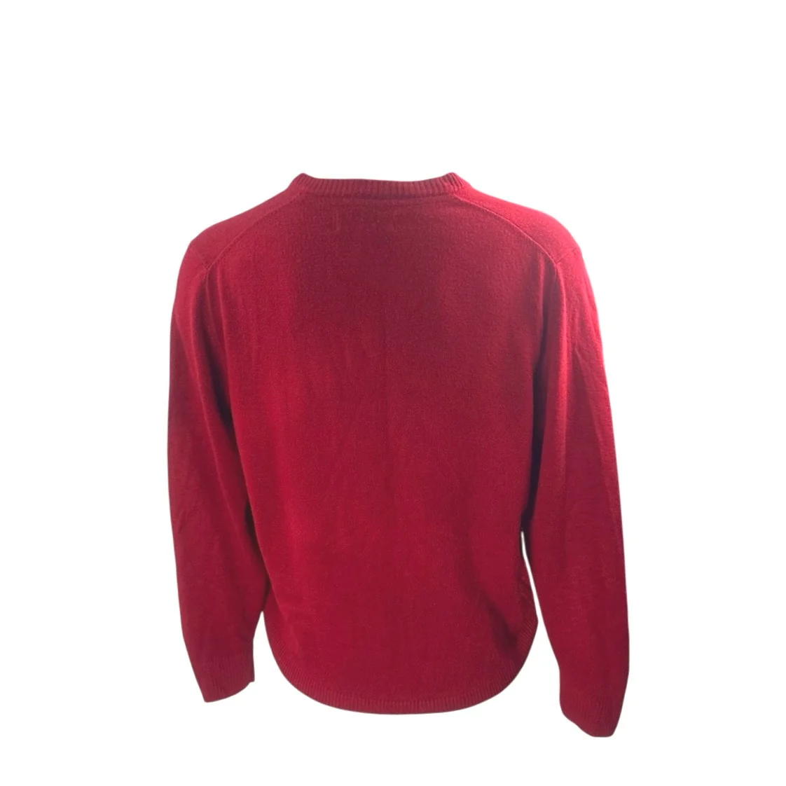US Polo Assn Men's Red Long Sleeve V Neck Knit Logo Acrylic Sweater Top Size XL - Image 3