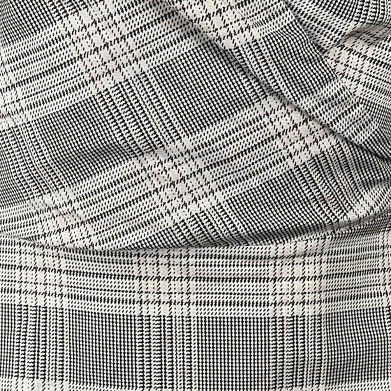 Uterque Tartan Plaid Check Ruched Long Sleeve Tie Back Wrap Peplum Blouse Top M - Image 2