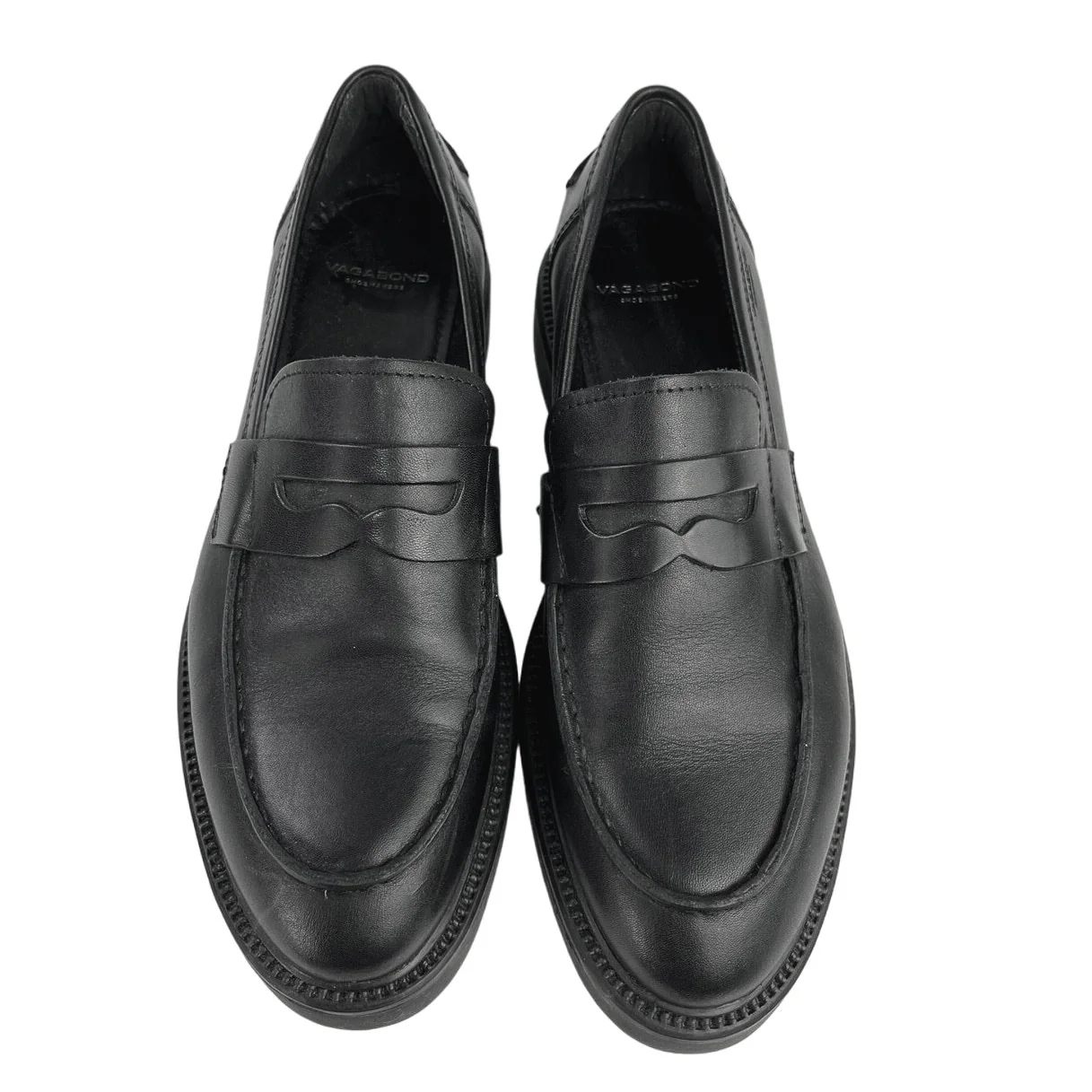 Vagabond Shoemakers Alex W Black Almond Toe Slip On Loafers Dress Shoes 39/US 9 - Image 2