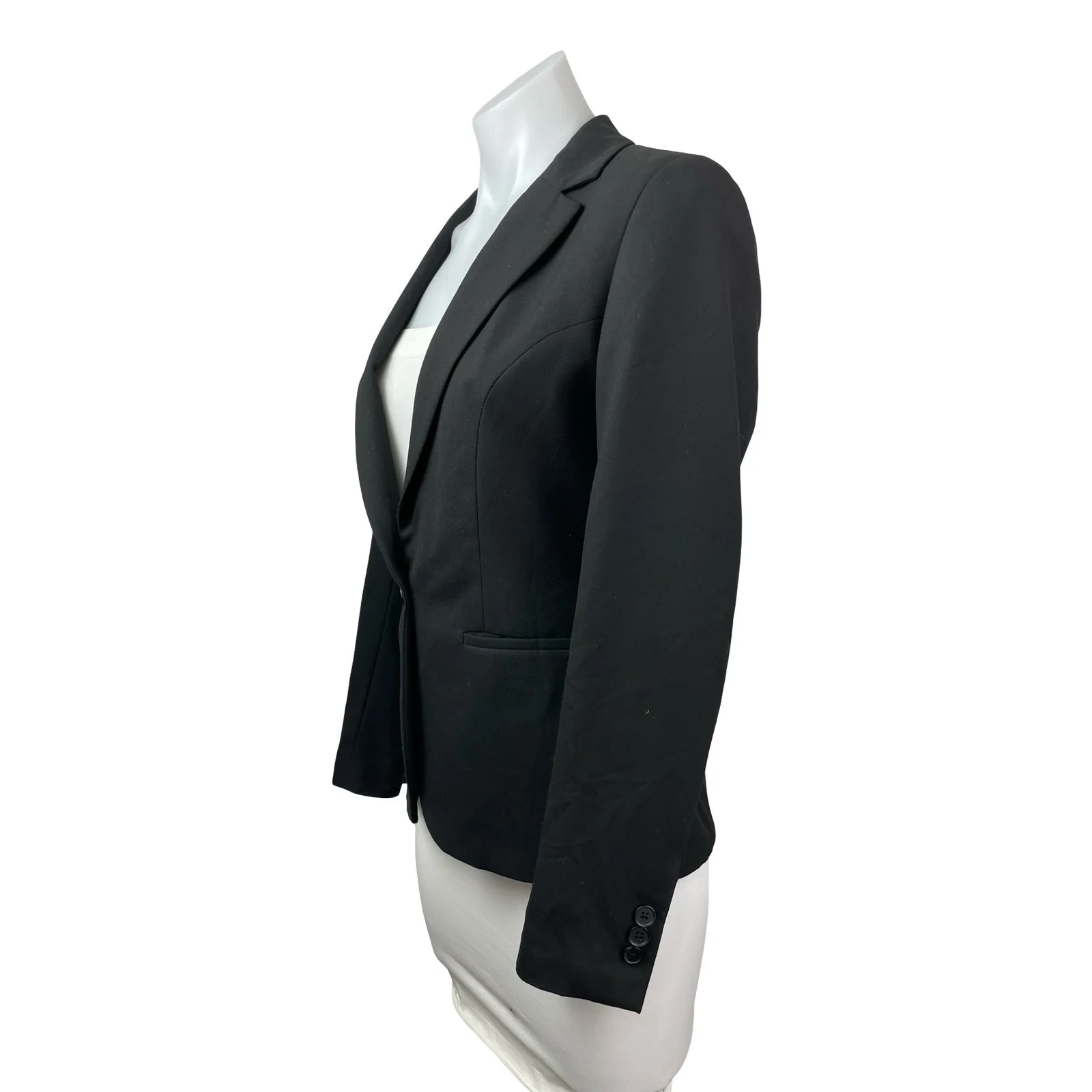 Van Heusen Black Notched Collar Long Sleeve Single Breasted Blazer Coat Jacket S - Image 2