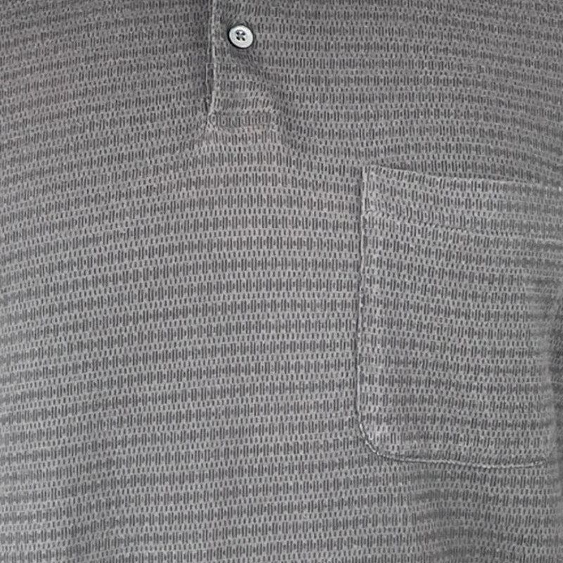 Van Heusen Men's Dark Gray Knit Pocket Golf Long Sleeve Polo Shirt Top Size L - Image 2
