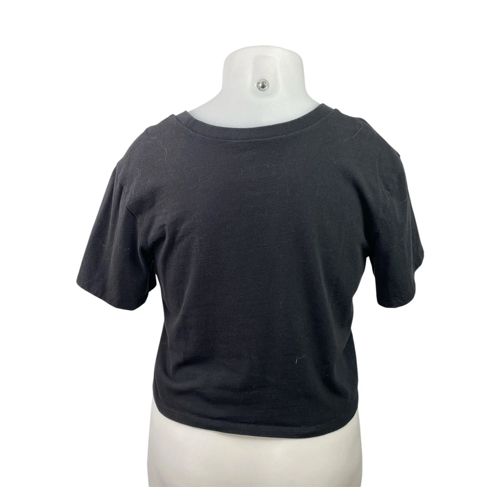 Vans Off The Wall Women's Black Short Sleeve Boxy T Shirt Tee Crop Top Size M - Image 3