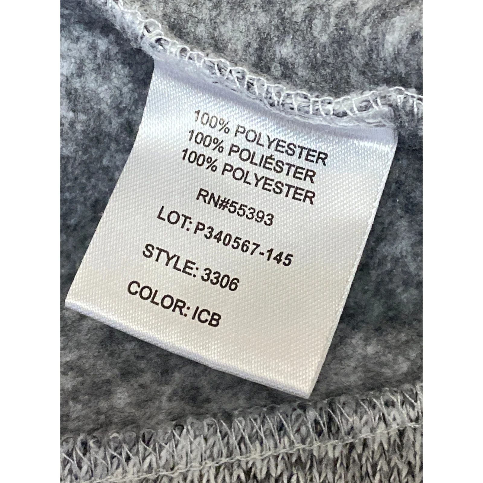 Vantage Summit Fleece Gray Full Zip Long Sleeve Sweatshirt Sweater Jacket Top M - Image 6