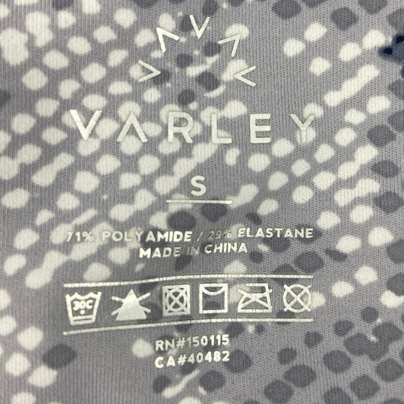 Varley Gray Snake Animal Print Mid Rise Activewear Fitness Gym Biker Shorts Sz S - Image 3