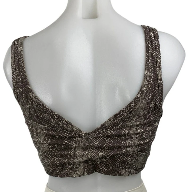 Varley Let's Go Walker Snakeskin Yoga Athletic Activewear Crop Tank Bra Top Sz M - Image 4