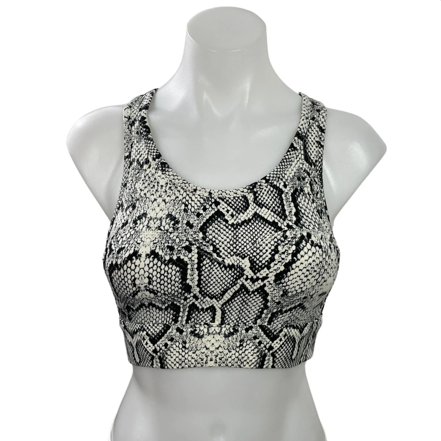 Varley Snakeskin Animal Print Racerback Yoga Workout Athletic Crop Top Size XS