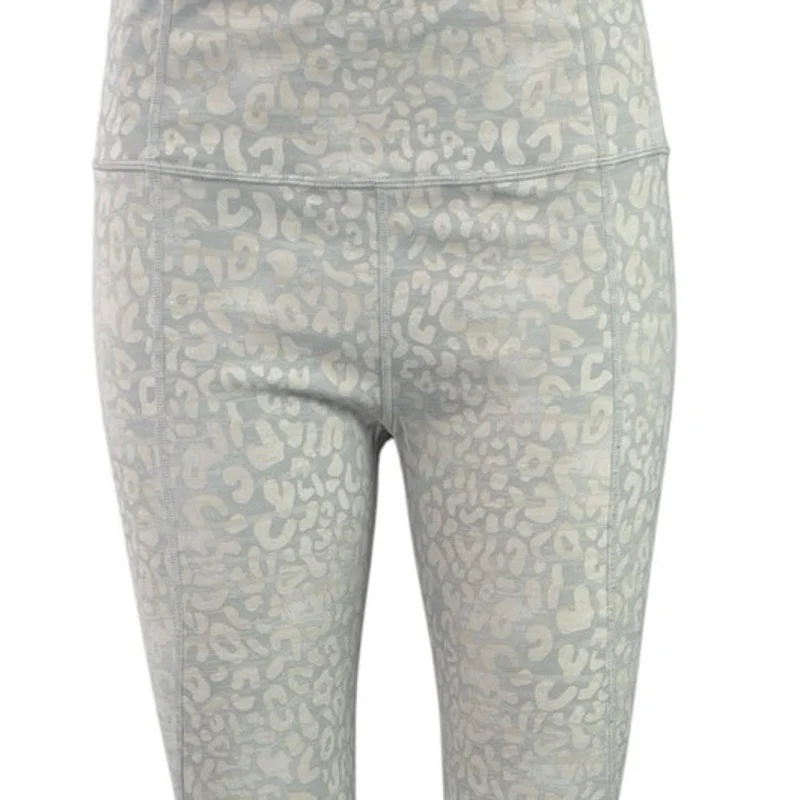 Varley Women's Gray Leopard Animal Print Yoga Athletic Leggings Pants Size M - Image 4