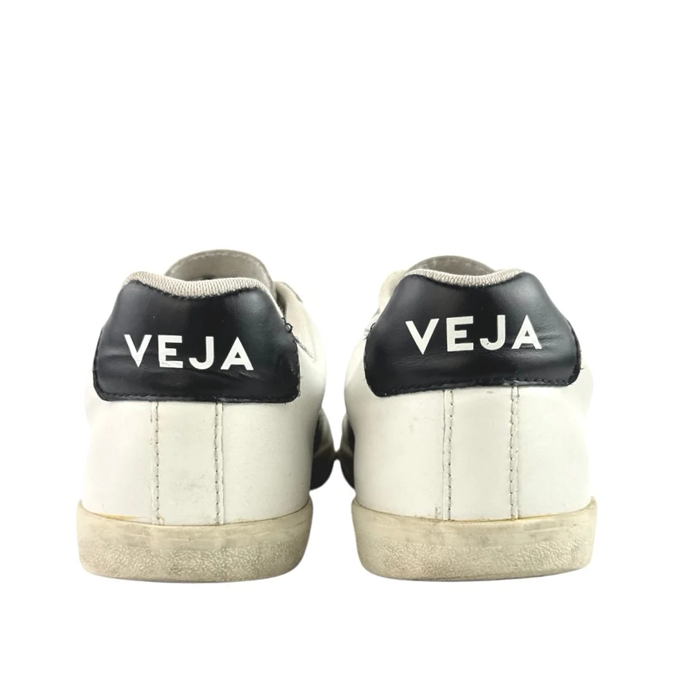 Veja Esplar Women's White Leather Logo Low Top Lace Up Athletic Sneakers Shoes 9 - Image 3