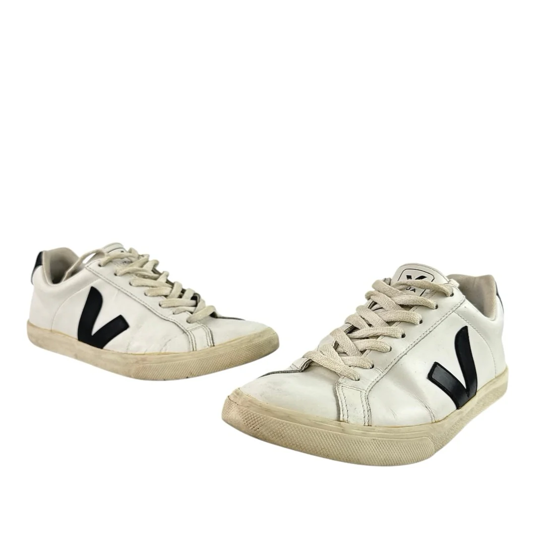 Veja Esplar Women's White Leather Logo Low Top Lace Up Athletic Sneakers Shoes 9 - Image 5