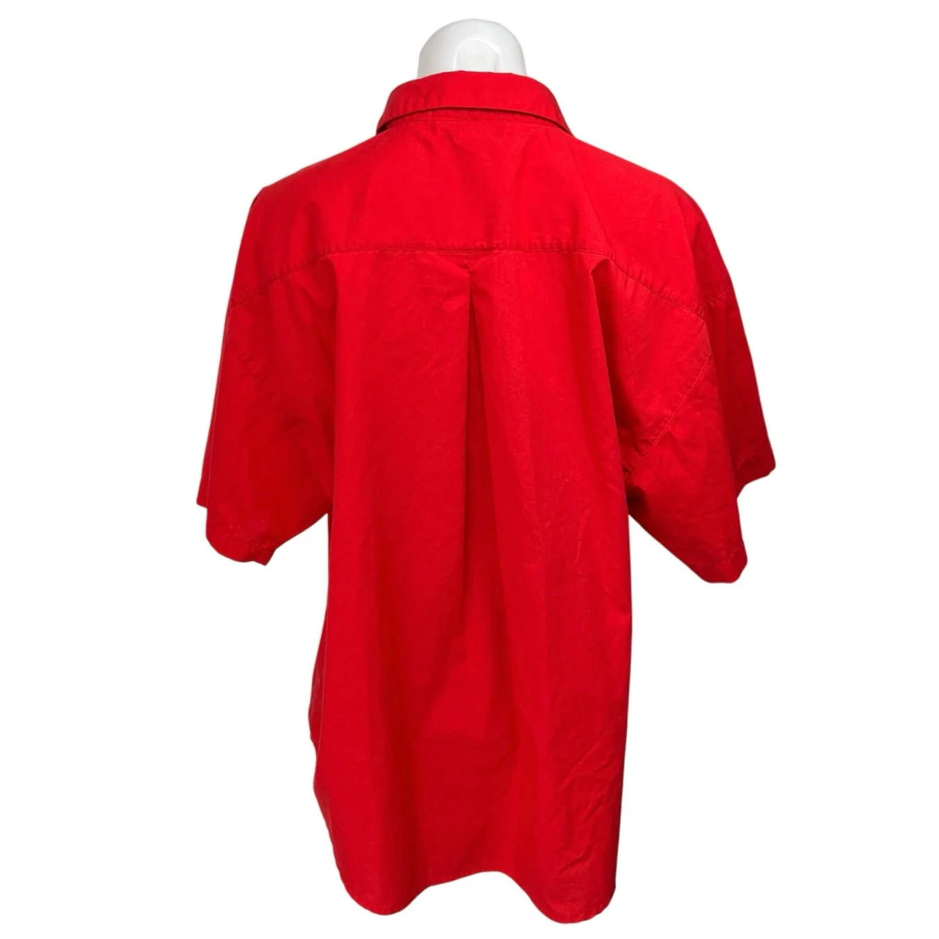 Venezia Women's Red Short Sleeve Pocket Collared Button Down Shirt Top Size M - Image 2