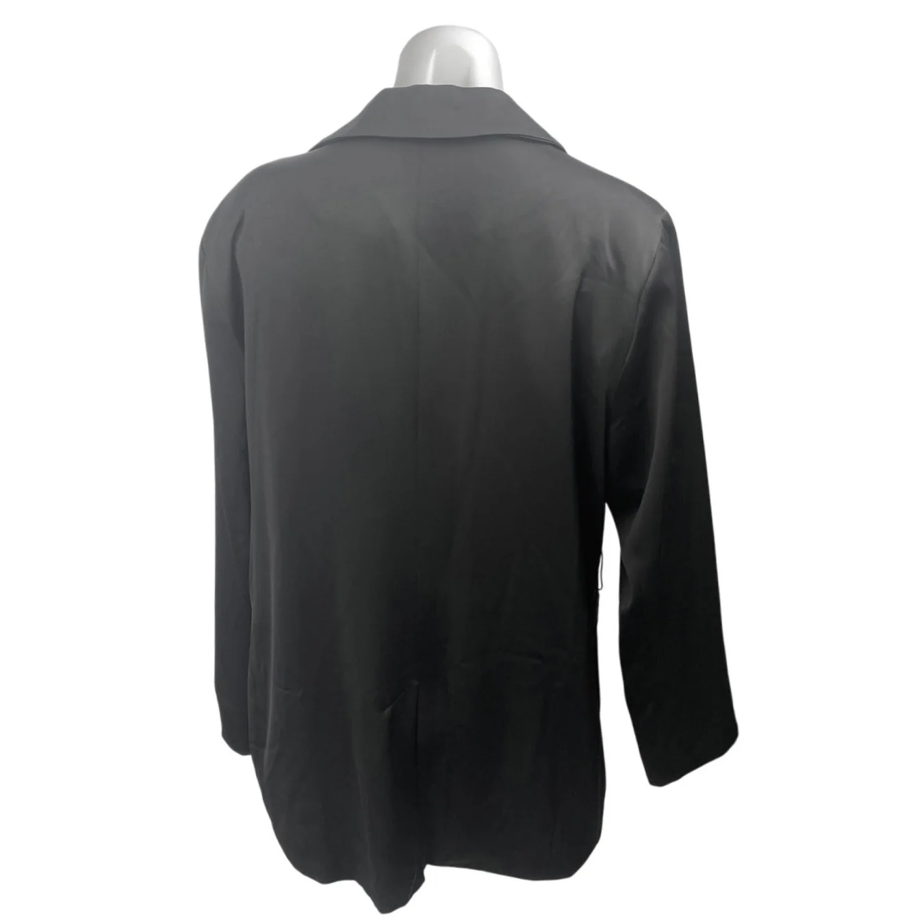 Vera Wang Women's Black One Button Notch Collar Long Sleeve Blazer Coat Jacket L - Image 2