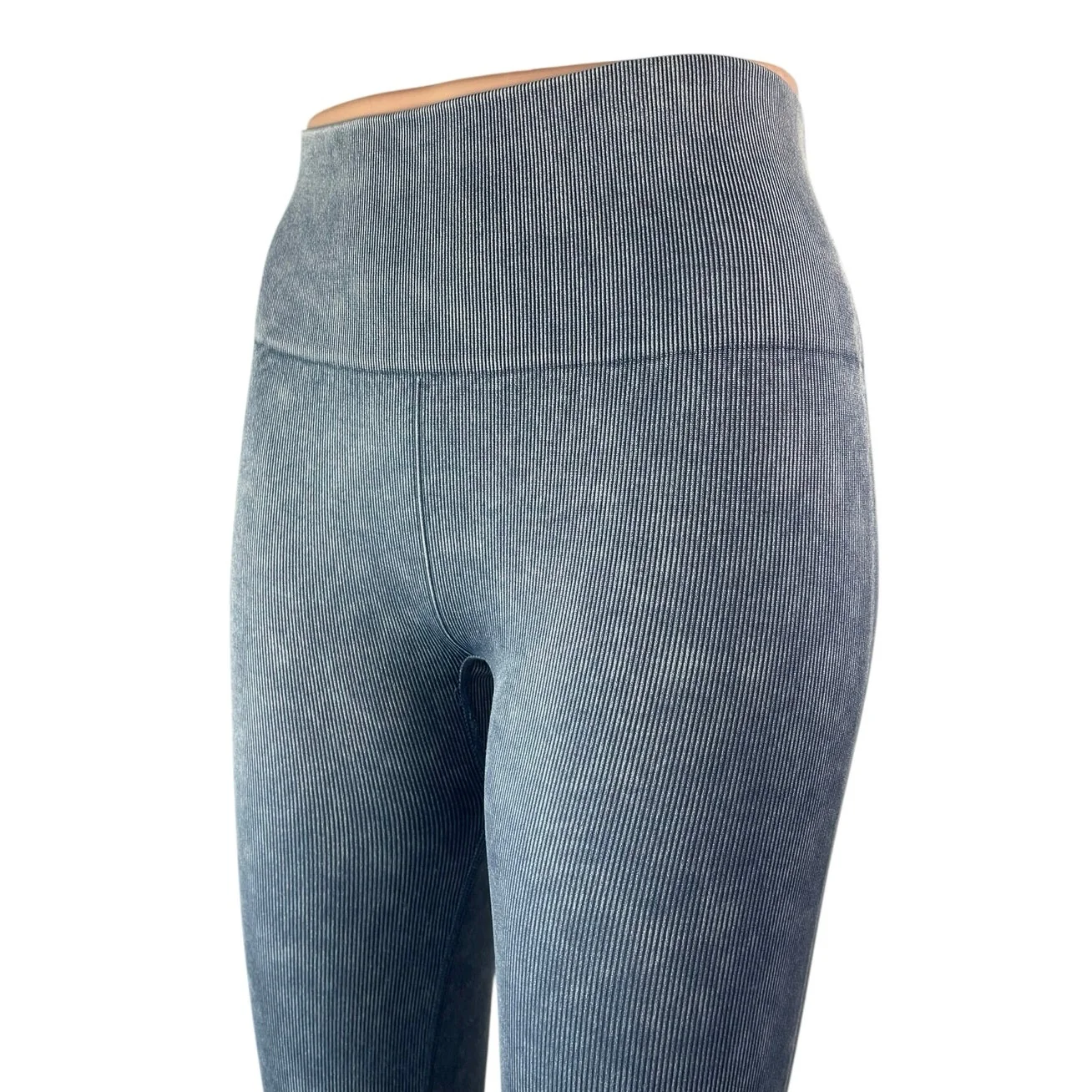 Verish Alltension Blue Gray Ribbed Flare Activewear Yoga Leggings Pants Sz XS/S - Image 3