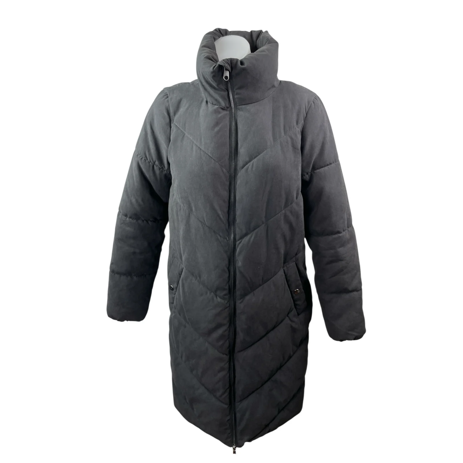 Vero Moda VMLIGA Liga Black Quilted High Neck Long Sleeve Puffer Coat Jacket XS