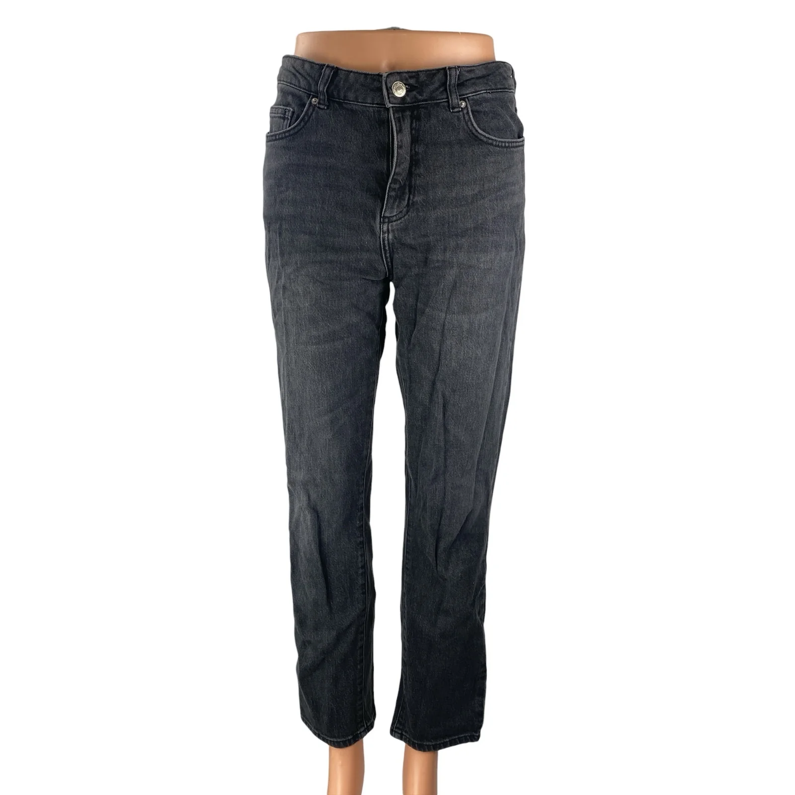 Vero Moda Women's Black High Waisted Y2k Slim Straight Denim Jeans Size 27x32
