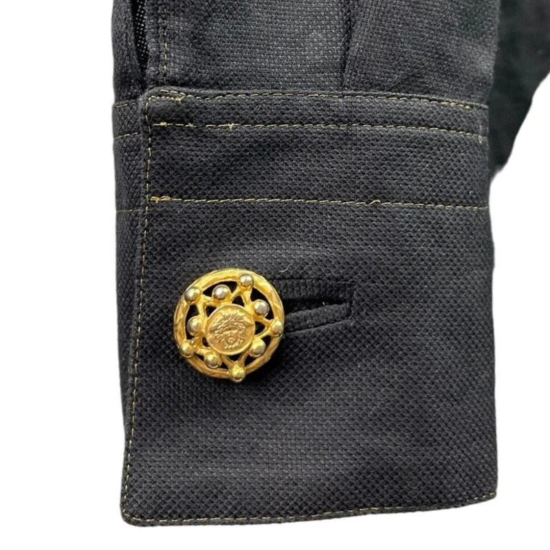 Versace Black Gold Long Sleeve Western Cowboy Button Down Shirt Top Size S - Image 5