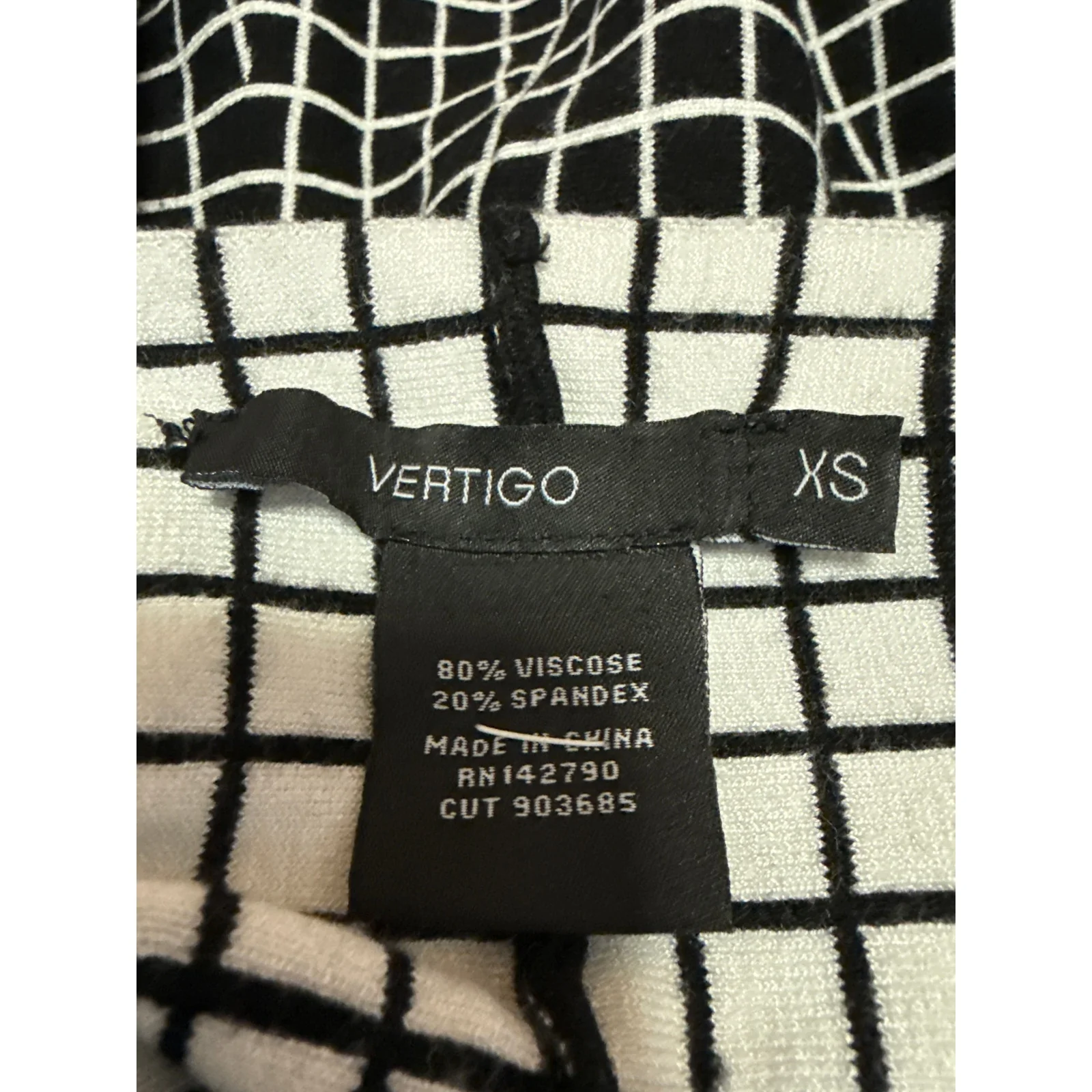 Vertigo Black Plaid Checkered High Waist Knit Mini A-Line Flared Skirt Size XS - Image 4