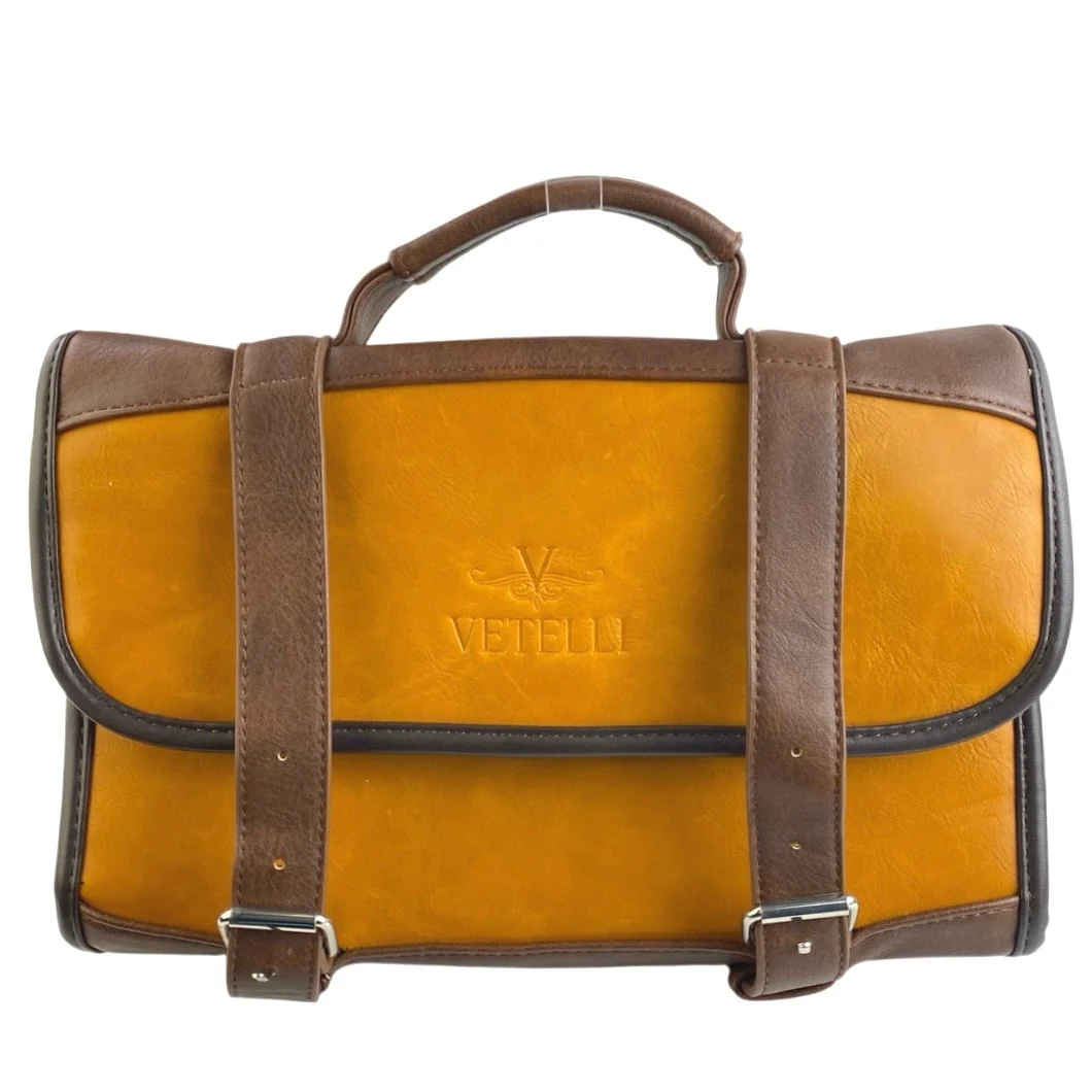 Vetelli The Hanging Toiletry 100% Leather Foldable Pockets Travel Pouch Bag - Image 2